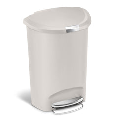 50 litre, semi-round pedal bin