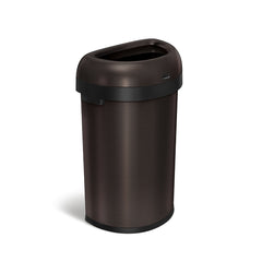 60L semi-round open bin - dark bronze stainless steel - 3/4 view main image