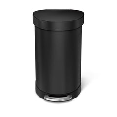 45 litre, semi-round pedal bin with liner rim