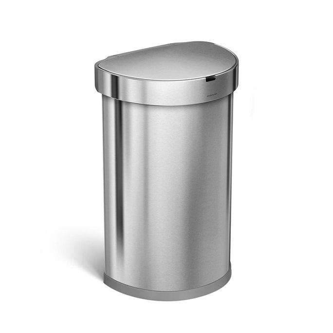 45L semi-round sensor bin - brushed finish - 3/4 view main image