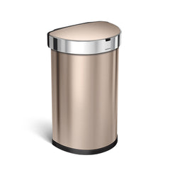 45L semi-round sensor bin - rose gold finish - 3/4 view main image